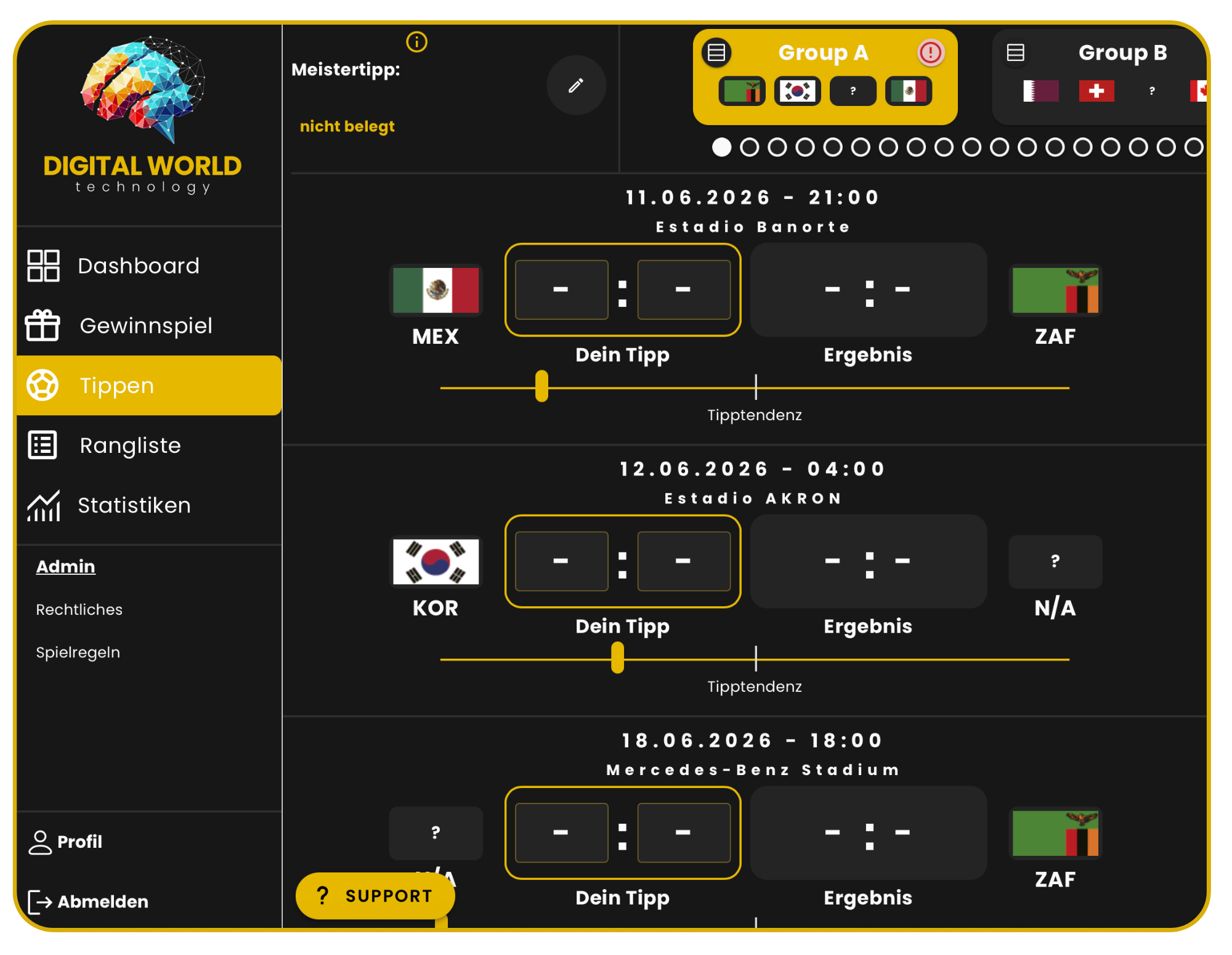 fußball Tippspiel für Unternehmen tippen in der App zur WM 2026